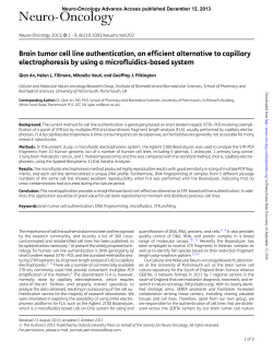 Brain tumor cell line authentication, an efficient alternative to