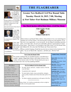 March 2015 - The New Bedford Civil War Roundtable