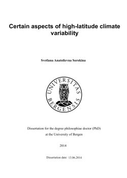Certain aspects of high-latitude climate variability - (BORA)