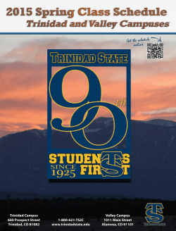 Get the schedule online - Trinidad State Junior College