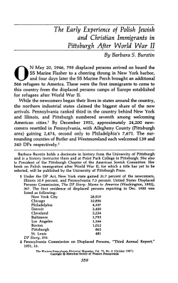 The Early Experience of Polish Jewish Pittsburgh After World War 11