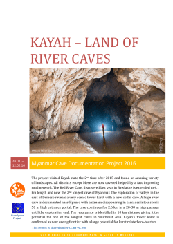 Kayah &ndash; Land of River caves - Myanmar Cave Documentation Project