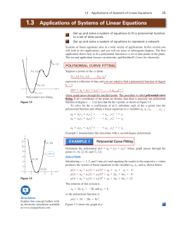 1.3 Applications of Systems of Linear Equations