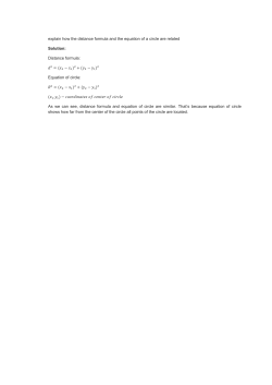 explain how the distance formula and the equation of a circle are