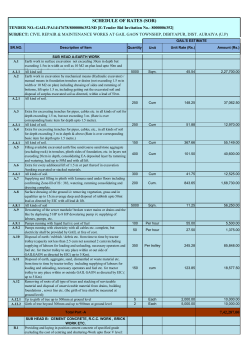 schedule of rates (sor)