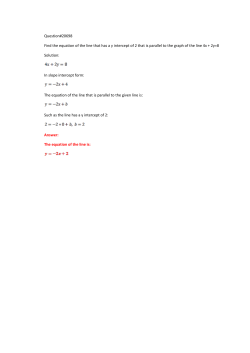 Question#20698 Find the equation of the line that has a y intercept
