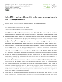 Halon-1301 &ndash; further evidence of its performance as an age tracer in