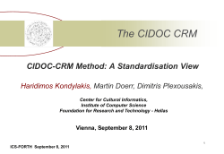 The CIDOC CRM - FORTH-ICS - Foundation for Research and