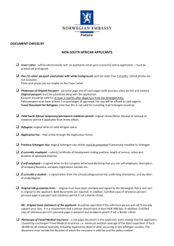 Checklist non-South Africans