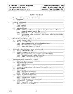 Clinical Coverage Policy 8A - Alliance Behavioral Healthcare