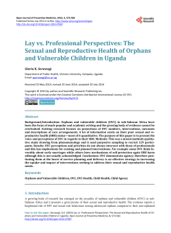 Lay vs. Professional Perspectives: The exual and Reproductive