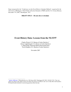 Event History Data - Panel Study of Income Dynamics