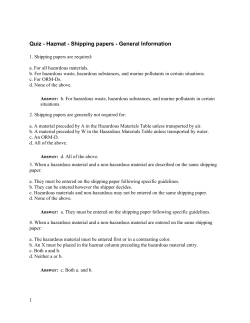 Quiz - Hazmat - Shipping papers