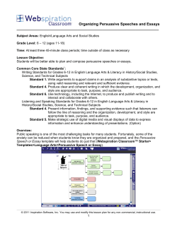 Organizing Persuasive Speeches and Essays