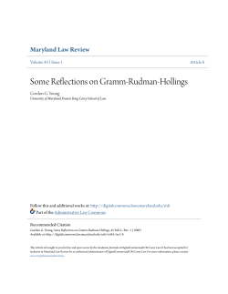 Some Reflections on Gramm-Rudman-Hollings