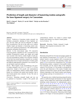 Prediction of length and diameter of hamstring tendon autografts for