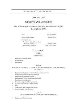 (Material Measures of Length) Regulations 2006