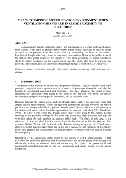 Means to Improve Metro Station Environment when Ventilation