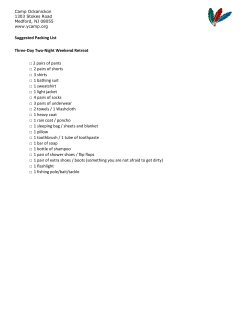 Suggested Packing List Three-Day Two