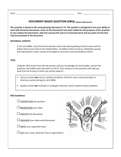 Reformers DBQ - Northwest ISD Moodle