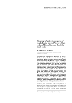 Phenology of understorey species of tropical moist forest of Western