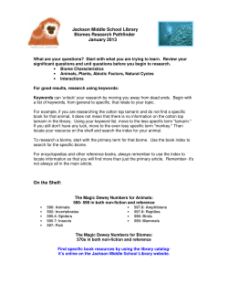 Jackson Middle School Library Biomes Research Pathfinder
