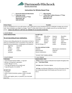 Miralax Prep - Dartmouth