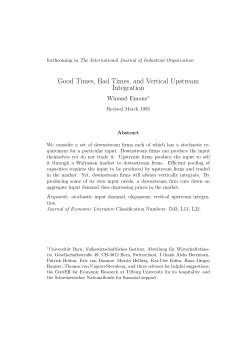 Good Times, Bad Times, and Vertical Upstream Integration