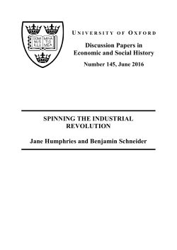 Spinning the Industrial Revolution - University of Oxford, Department