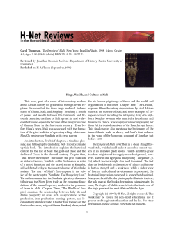 Kings, Wealth, and Culture in Mali - H-Net