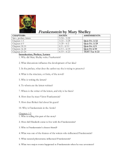 SHORT ANSWER STUDY GUIDE QUESTIONS Frankenstein