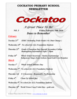 Dates to Remember - Cockatoo Primary School