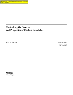 Controlling the Structure and Properties of Carbon Nanotubes