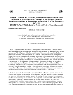 General Comment No. 24: Issues relating to reservations made