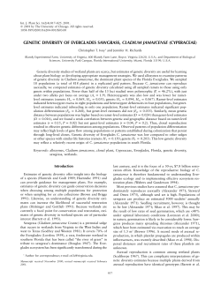 genetic diversity of everglades sawgrass, cladium