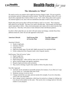 The Non-diet Approach to Weight Management