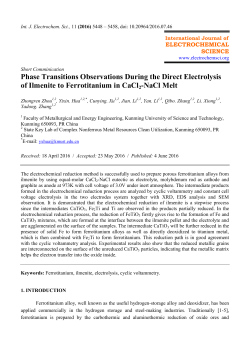 Phase Transitions Observations During the Direct Electrolysis of