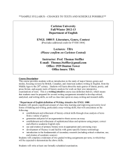 ENGL 1000F - Carleton University