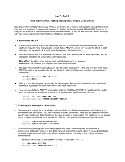 Lab 7 &ndash; Part B Multi-factor ANOVA, Testing Assumptions, Multiple