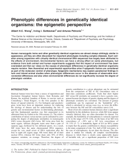 Phenotypic differences in genetically identical