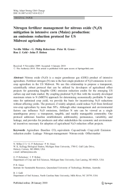 Nitrogen fertilizer management for nitrous oxide (N2O) mitigation in
