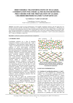 IRREVERSIBLE TRANSFORMATIONS OF 3D LEAD(II