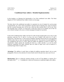 Conditional Sum Adders: Detailed Implementation