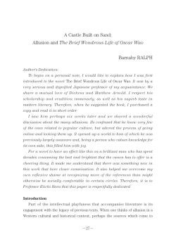 A Castle Built on Sand: Allusion and The Brief Wondrous Life of