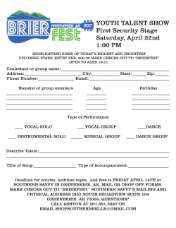 BRIERFEST YOUTH TALENT ENTRY PG ONE