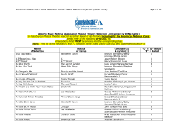 Song Title - St. Albert Rotary Music Festival