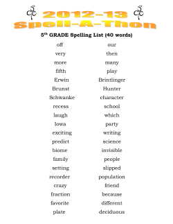 5th GRADE Spelling List (40 words)