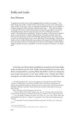 Kafka and Arabs - Critical Inquiry