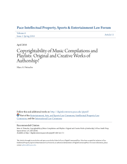 Copyrightability of Music Compilations and Playlists: Original and