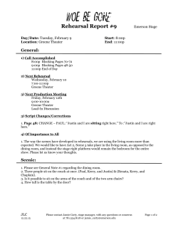 Rehearsal Report #9 - Emertainment Monthly